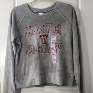 NWT Texas Tech Red Raiders Women's Gray Plush Sweatshirt - Small